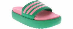 Comfort Sandals|Athletic Slides|ADIDAS Adilette Women's Platform Slide Green