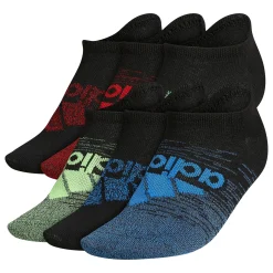 Socks|ADIDAS Badge of Sport 6pk Youth Boys’ Multi Color No-Show Socks Black