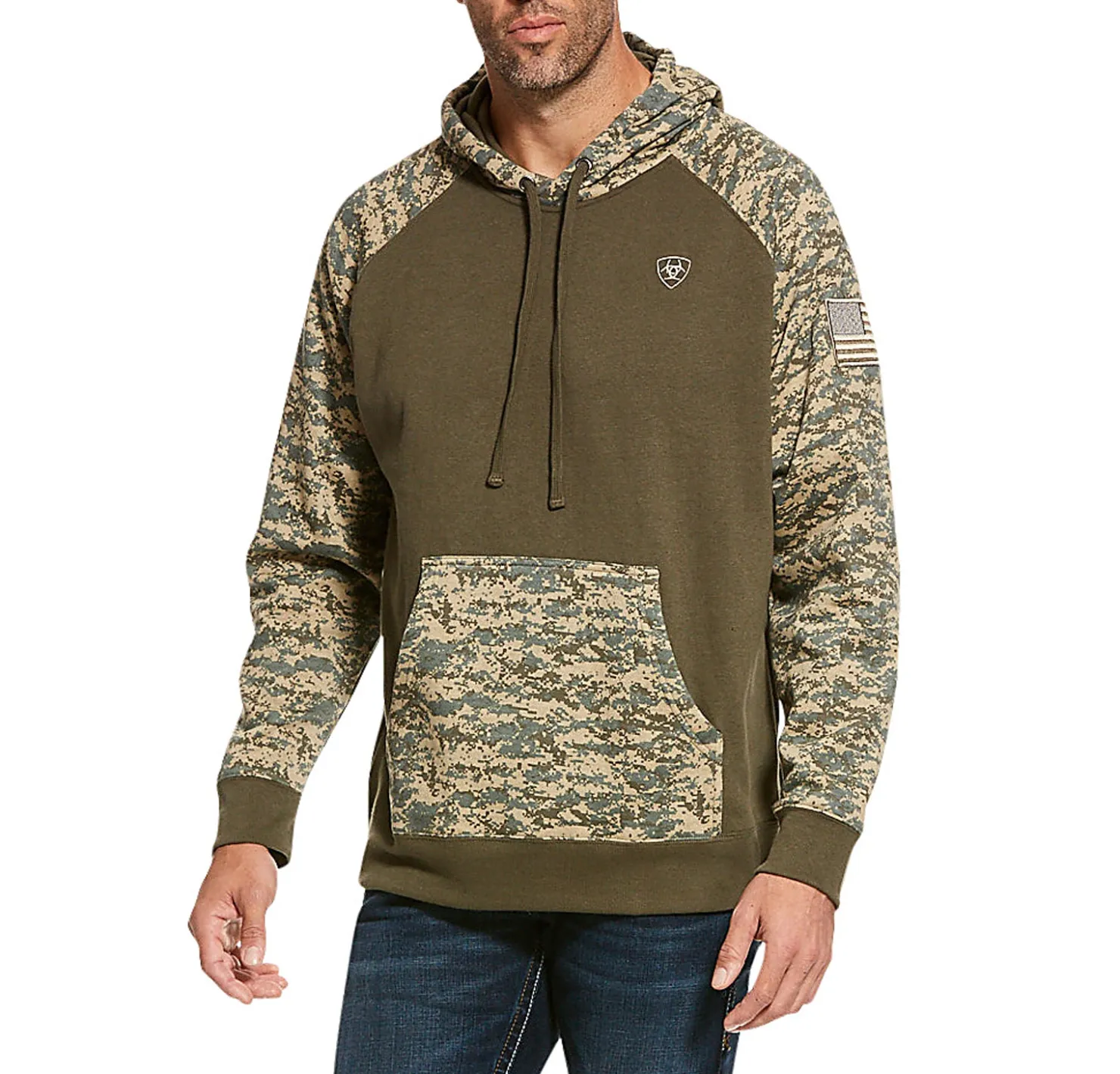 Tops|ARIAT Patriot Digi Camo Men's Hoodie