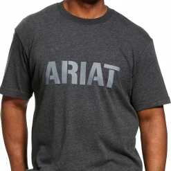 Tops|ARIAT Rebar Cotton Strong Block Logo Men's T-Shirt