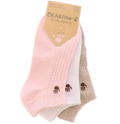 Socks|BEARPAW 3-Pack Cotton Blend Vertical Texture Women's Low Cut Socks Multicolor