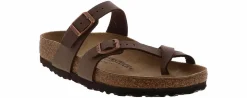 Comfort Sandals|Flat Sandals|BIRKENSTOCK Mayari Women’s Footbed Sandal Brown
