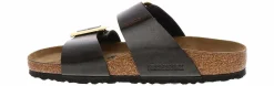 Comfort Sandals|Flat Sandals|BIRKENSTOCK Sydney Luxe Buckle Women's Footbed Sandal Black