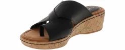 Wedge & Platform Sandals|BOC B.O.C Summer Cross Band Women’s Wedge Sandal Black