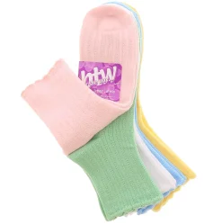 Socks|BTW 5-Pack Pointelle Rib Women’s Ankle Socks Multicolor