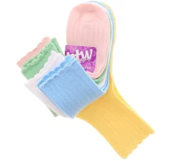 Socks|BTW 5-Pack Pointelle Rib Women’s Ankle Socks Multicolor