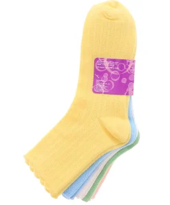 Socks|BTW 5-Pack Pointelle Rib Women’s Ankle Socks Multicolor