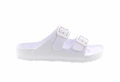 Flat Sandals|BTW Trey Two Band Women's Sandal White