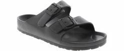 Flat Sandals|Footbed Sandals|BTW Trey Two Band Women's Sandal - Black