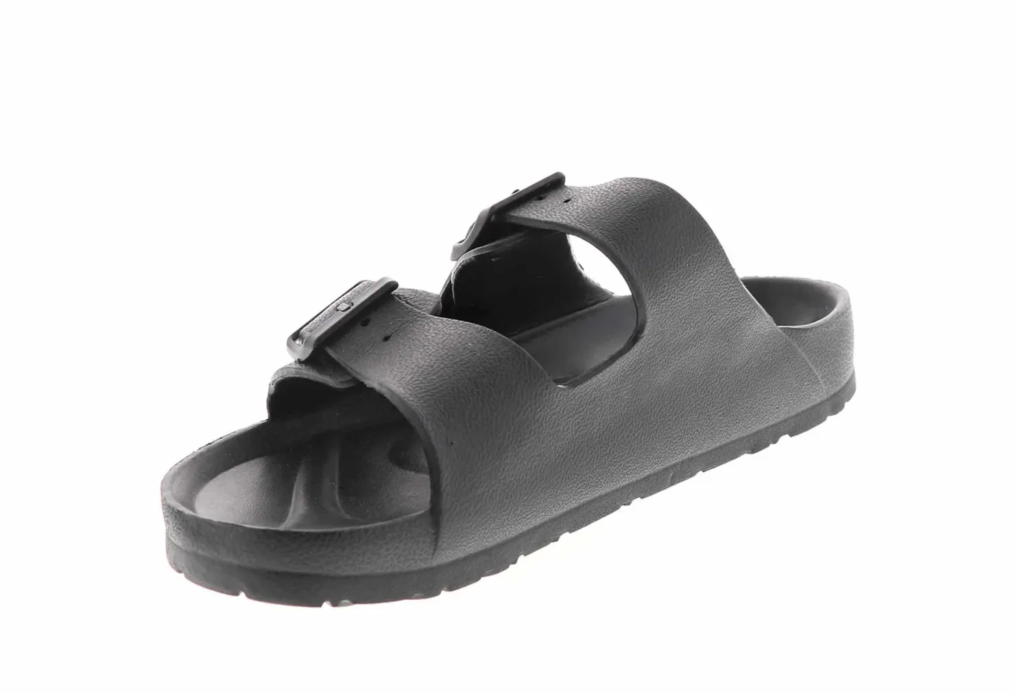 Flat Sandals|Footbed Sandals|BTW Trey Two Band Women's Sandal - Black