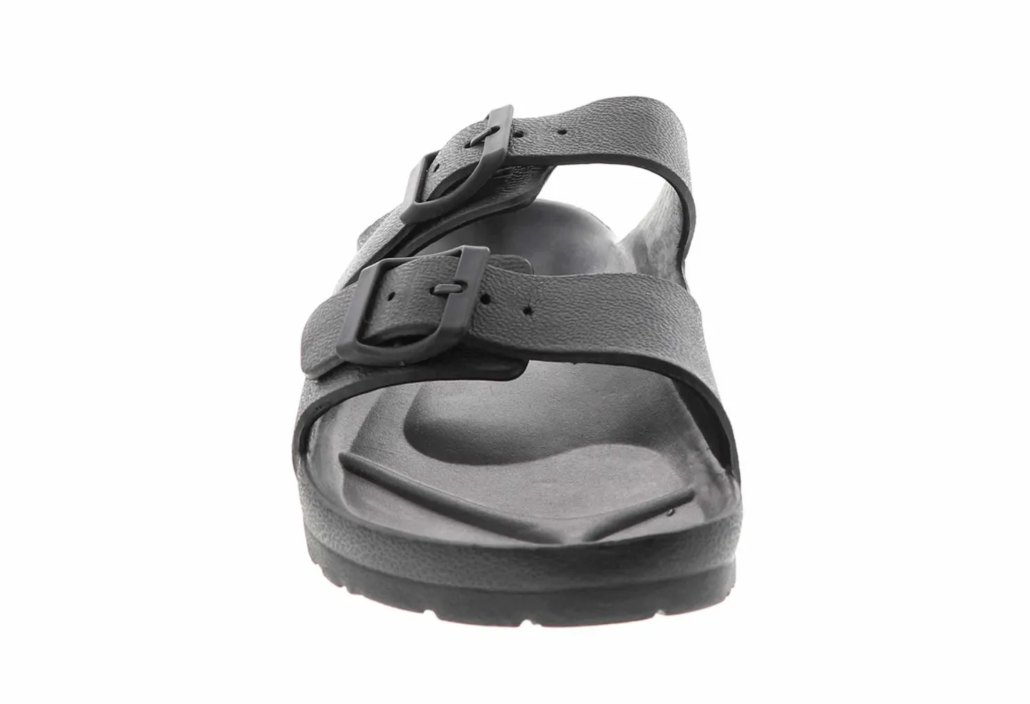 Flat Sandals|Footbed Sandals|BTW Trey Two Band Women's Sandal - Black