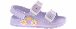 Sandals|CAPELLI Two Band Rainbow Toddler Girls’ (5-10) Footbed Sandal Purple