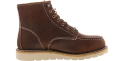 Safety Toe Boots|Slip Resistant|CARHARTT 6" Moc Wedge Dark Men's Steel Toe Work Boot Brown