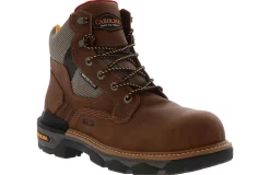 Safety Toe Boots|Slip Resistant|CAROLINA 6-inch Cardinal Men’s Waterproof Composite Toe Work Boot Brown