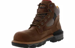 Safety Toe Boots|Slip Resistant|CAROLINA 6-inch Cardinal Men’s Waterproof Composite Toe Work Boot Brown