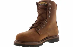 Safety Toe Boots|Slip Resistant|CAROLINA Installer 8-Inch Men’s Wide-Width Steel Toe Boot Brown