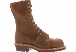 Safety Toe Boots|Slip Resistant|CAROLINA Linesman 10 Men’s Wide-Width Composite Toe Boot Brown