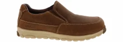 Safety Toe Athletics|Slip Resistant|CAROLINA S-117 Slip-on Men's Aluminum Toe Work Shoe Brown