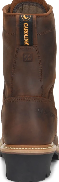 Safety Toe Boots|Slip Resistant|CAROLINA Spruce 8-inch Men's Steel Toe Work Boot Brown