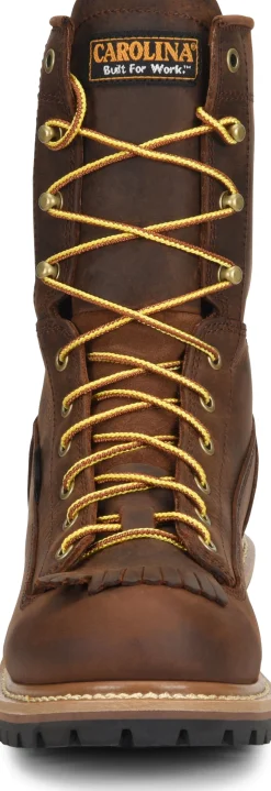 Safety Toe Boots|Slip Resistant|CAROLINA Spruce 8-inch Men's Steel Toe Work Boot Brown