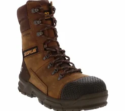 Safety Toe Boots|Slip Resistant|CATERPILLAR Accomplice X 8-inch Men’s Steel Toe Work Boot Brown