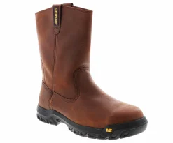 Safety Toe Boots|CATERPILLAR Drawbar Men's Steel Toe Work Boot Brown