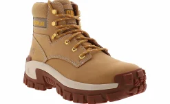 Safety Toe Boots|CATERPILLAR Invader Hi-Top Men’s Steel Toe Work Boot Brown