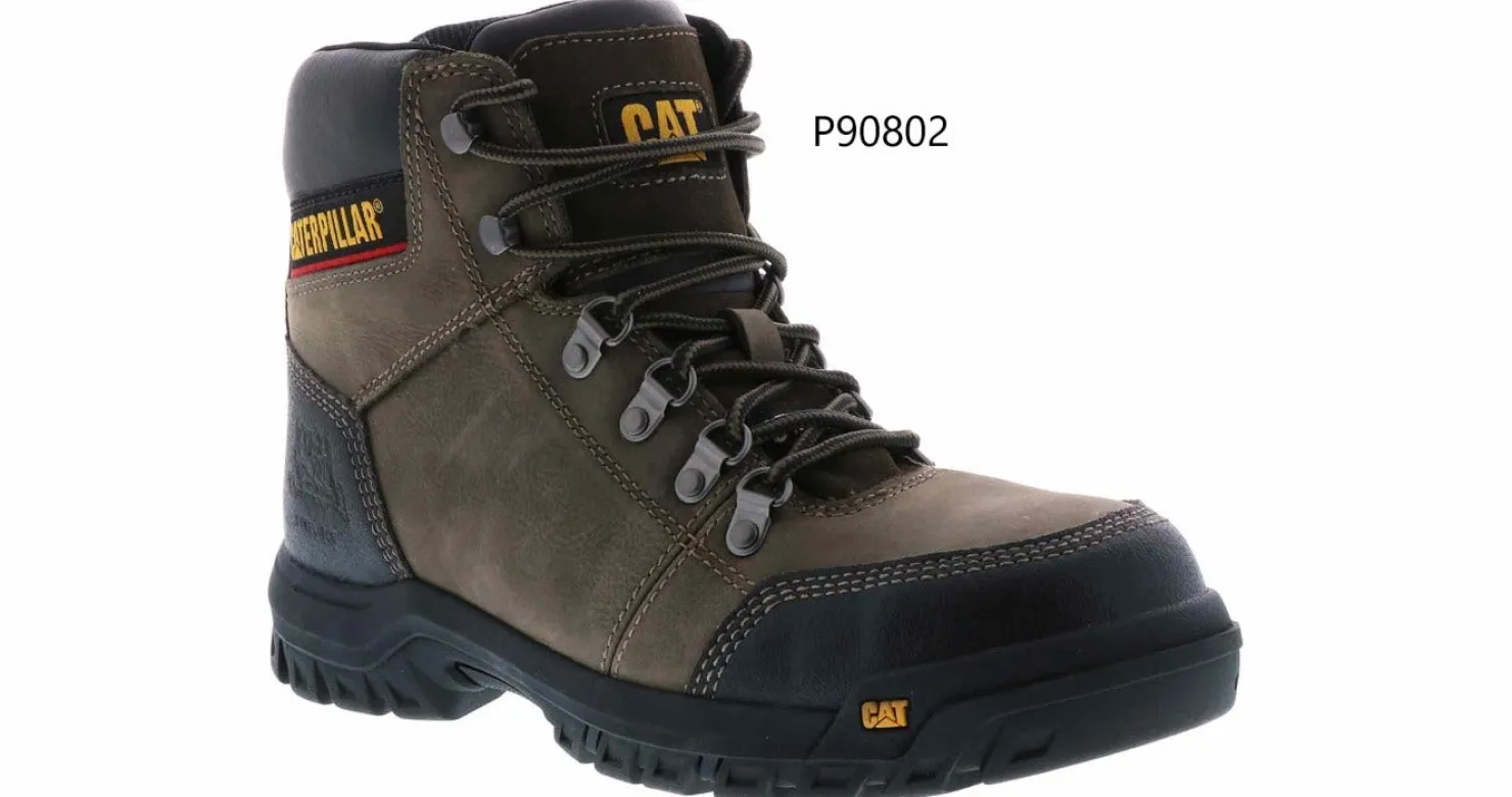 Safety Toe Boots|Wide|CATERPILLAR Outline Men's Wide-Width Steel Toe Work Boot Brown