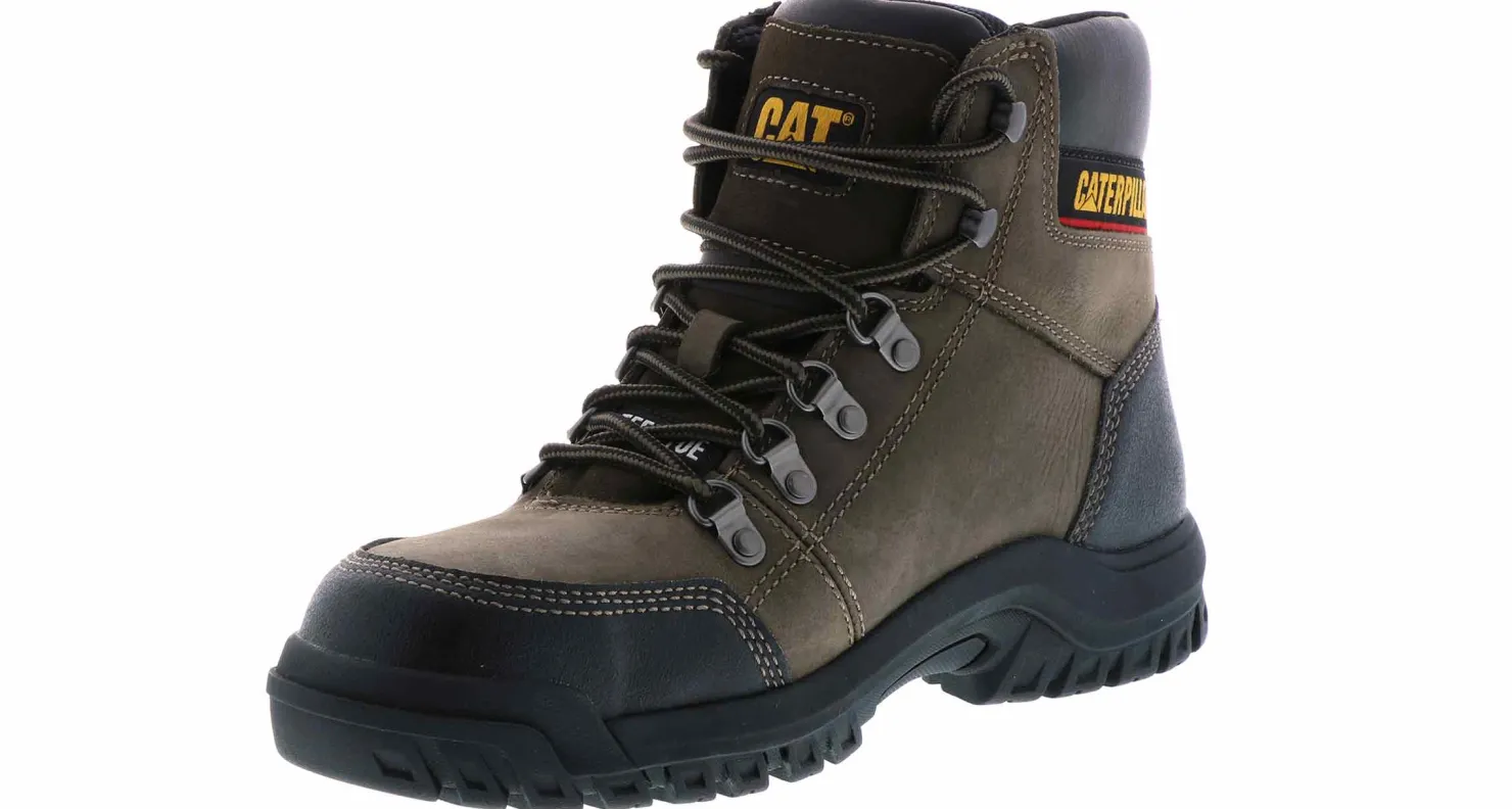 Safety Toe Boots|Wide|CATERPILLAR Outline Men's Wide-Width Steel Toe Work Boot Brown