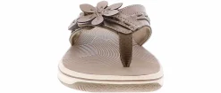 Comfort Sandals|Flip Flops|CLARKS Breeze Opal Pewter Cloudstepper Women’s Sandal Beige