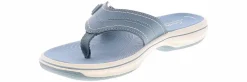 Comfort Sandals|Flip Flops|CLARKS Breeze Reyna Denim Cloudstepper Women's Sandal Blue