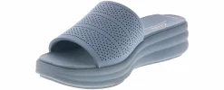 Comfort Sandals|Wedge & Platform Sandals|CLARKS Cloudsteppers Drift Twist Women's Wedge Sandal Blue
