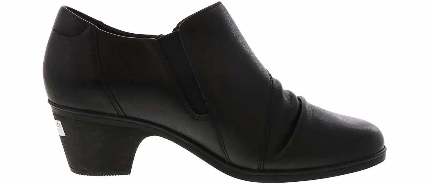 Wedge & Heeled Boots|Heels & Wedges|CLARKS Emily2 Braley Women’s Ankle Bootie Black