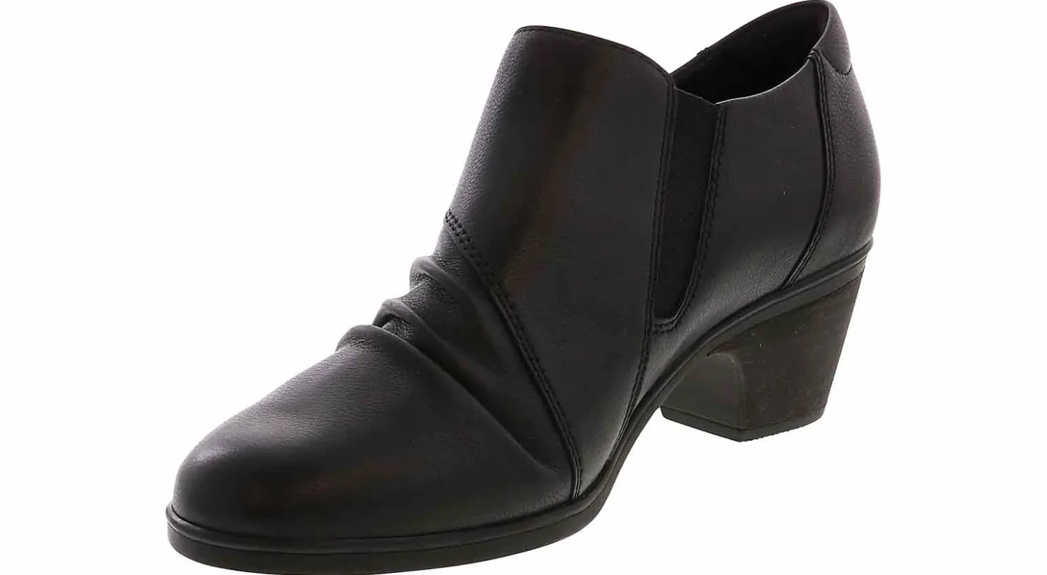 Wedge & Heeled Boots|Heels & Wedges|CLARKS Emily2 Braley Women’s Ankle Bootie Black