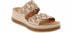 Comfort Sandals|Wedge & Platform Sandals|CLARKS Kassanda Lily Mule Women's Wedge Sandal Beige