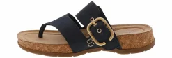 Comfort Sandals|Flip Flops|CLARKS Reileigh Park Navy Buckle Women's Thong Sandal Blue