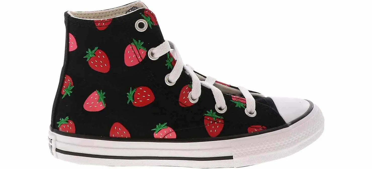 Athletic & Sneakers|CONVERSE Chuck Taylor All Star Strawberries Youth Girls’ (10.5-3) Hi-Top Canvas Sneaker Black