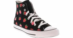 Athletic & Sneakers|CONVERSE Chuck Taylor All Star Strawberries Junior Girls’ (4-7) Hi-Top Canvas Sneaker Black