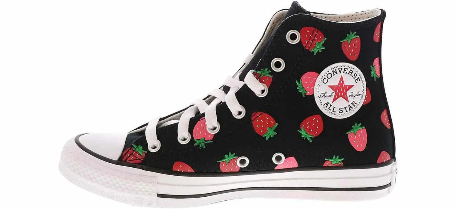 Athletic & Sneakers|CONVERSE Chuck Taylor All Star Strawberries Junior Girls’ (4-7) Hi-Top Canvas Sneaker Black