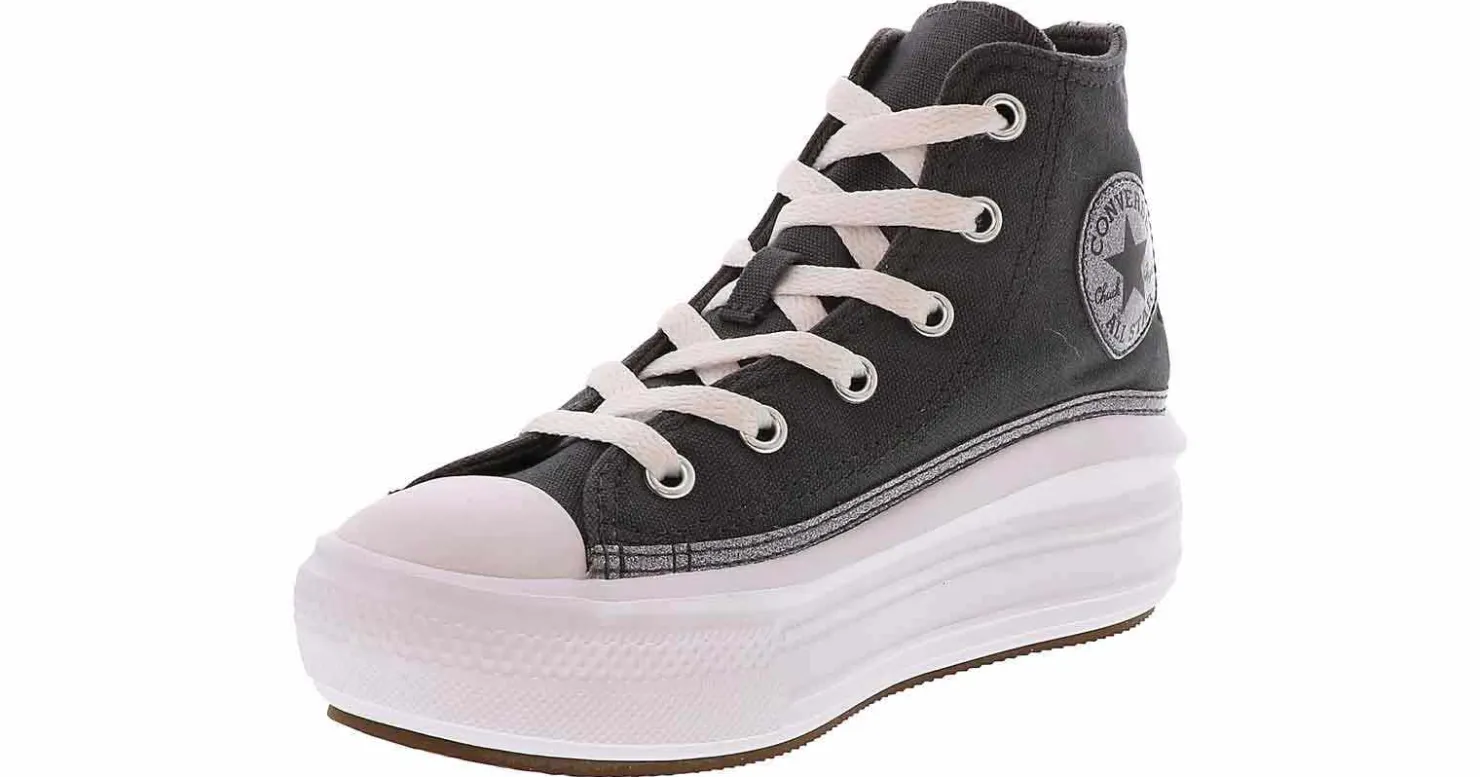 Athletic & Sneakers|Casual|CONVERSE Chuck Taylor All Star Move Glitter Junior Girls' (4-7) Hi-Top Platform Sneaker Black