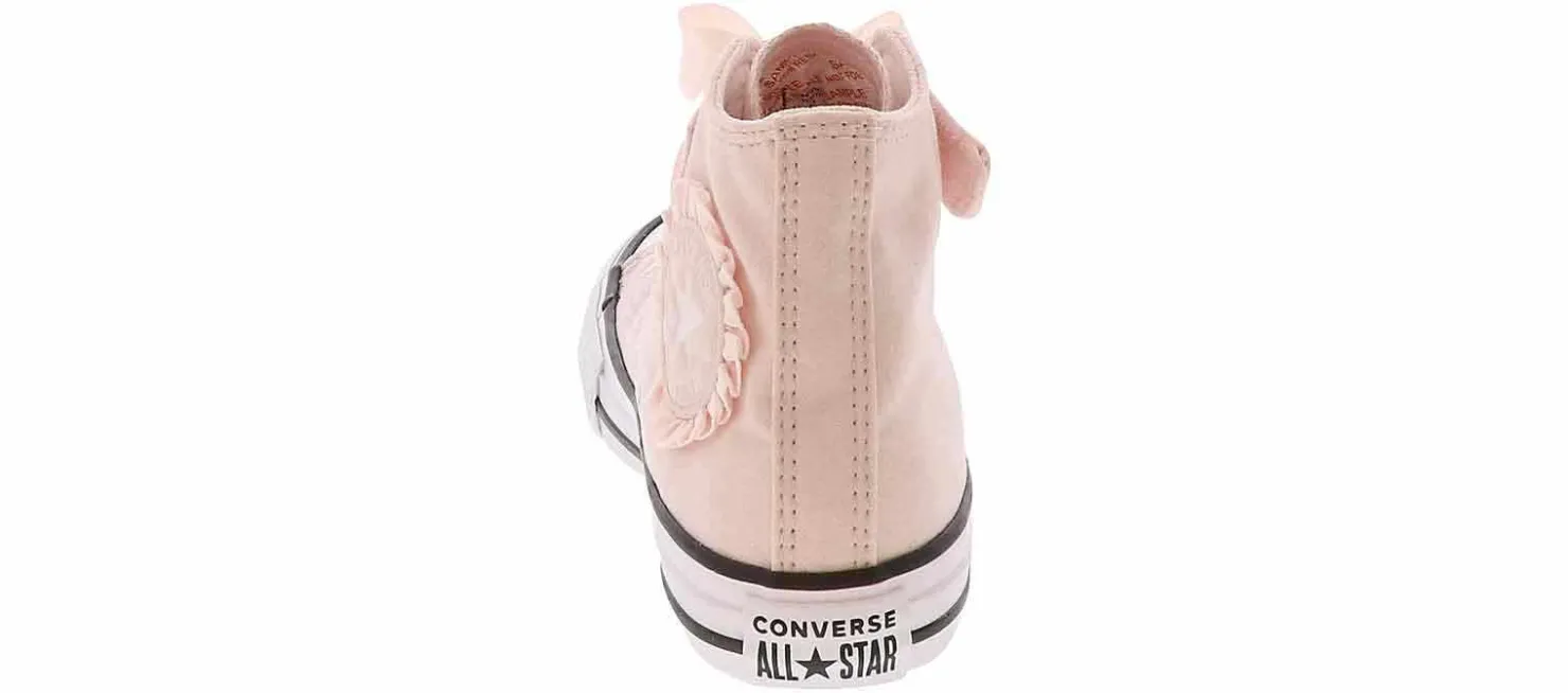 Athletic & Sneakers|Casual|CONVERSE Chuck Taylor All Star Ruffles and Bows Youth Girls’ (11-3) Hi-Top Sneaker Pink