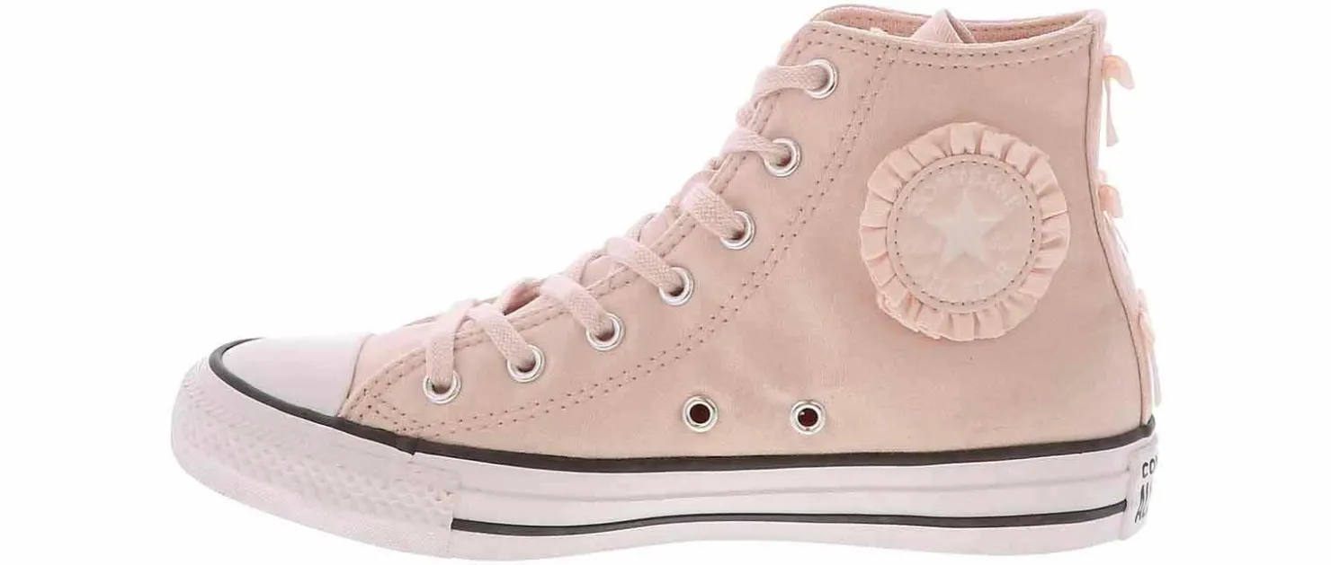 Athletic & Sneakers|Casual|CONVERSE Chuck Taylor All Star Ruffles and Bows Junior Girls’ (4-7) Hi-Top Sneaker Pink