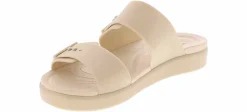 Comfort Sandals|Flat Sandals|CROCS Brooklyn Low Low Sandstone Women’s Footbed Sandal Beige