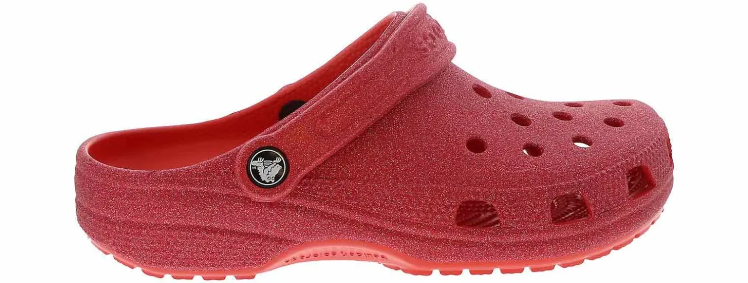 Flat|Comfort Shoes|CROCS Classic Glitter Women’s Clog Red