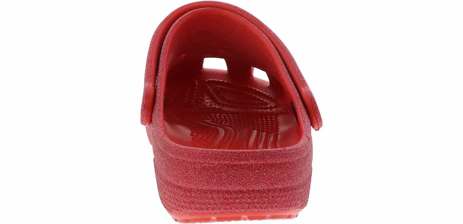 Flat|Comfort Shoes|CROCS Classic Glitter Women’s Clog Red