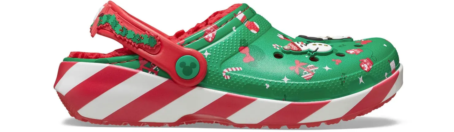 Casual|Casual|CROCS Mickey Mouse Holiday Lined Youth Kids' (11-3) Clog Green