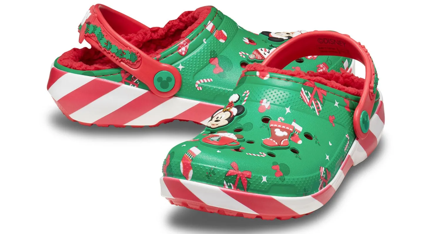 Casual|Casual|CROCS Mickey Mouse Holiday Lined Youth Kids' (11-3) Clog Green