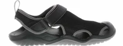 Water|Water Shoes|CROCS Swiftwater Mesh Deck Men's Water Sandal Black