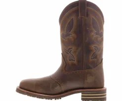 Safety Toe Boots|Slip Resistant|DOUBLE H Jeyden Men’s Wide-Width Waterproof Composite Toe Work Boot Brown