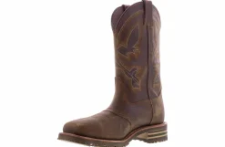 Safety Toe Boots|Slip Resistant|DOUBLE H Jeyden Men’s Wide-Width Waterproof Composite Toe Work Boot Brown